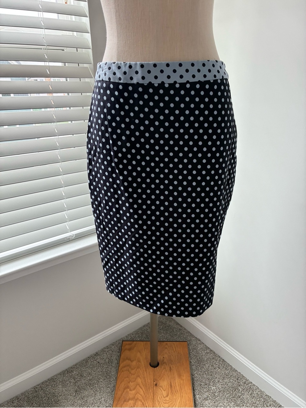 NWT The Limited Women's Colorblock Polka Dot Pencil Skirt